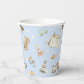 Babydusche, Vintages Spielzeug auf Blue Pappbecher (Vorderseite)