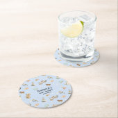 Babydusche, Vintages Spielzeug, blau Runder Pappuntersetzer (Vor Ort)