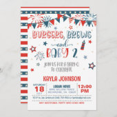 Babydusche vom 4. Juli - Baby 2 Einladung (Vorne/Hinten)