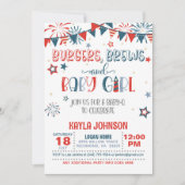 Babydusche vom 4. Juli - Mädchen Einladung (Vorderseite)