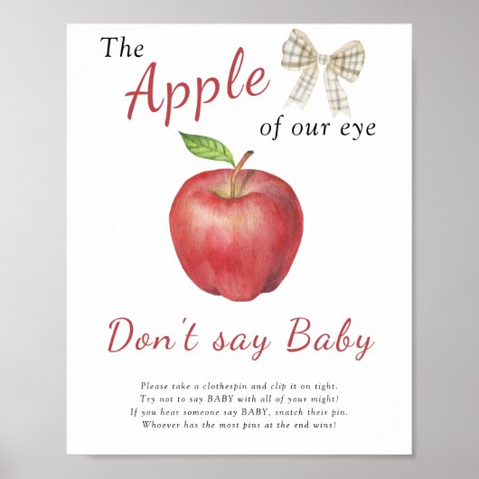 Babydusche von Apple - Sprich kein Babyposter Poster (Vorne)