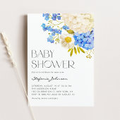 Babydusche von Boho Blue und White Hydrangeas Einladung