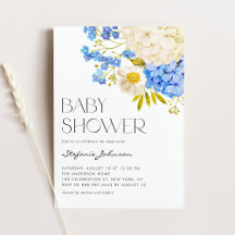 Babydusche von Boho Blue und White Hydrangeas