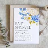 Babydusche von Boho Blue und White Hydrangeas Einladung