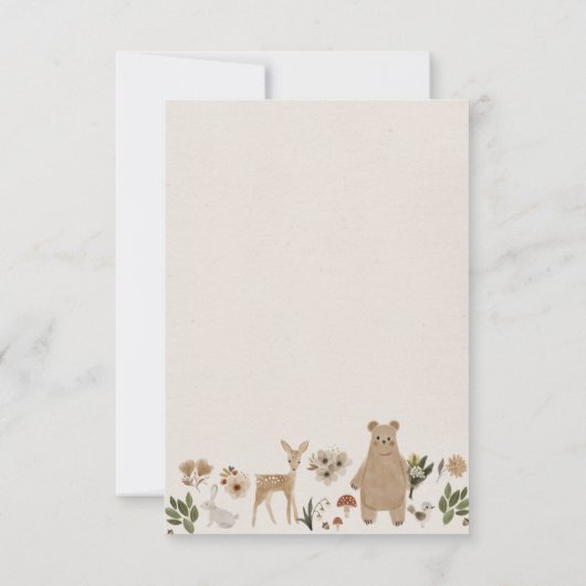 Babydusche von Boho Woodland per Mail Einladungska Einladung (Rückseite)