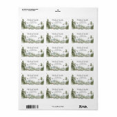 Babydusche von Boy Pine Tree Forest Mountain Adressaufkleber (Vorne)