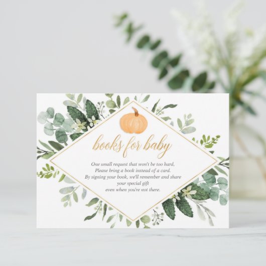 Babydusche von Fall Pumpkin Anfrage Begleitkarte (Stehend Vorderseite)