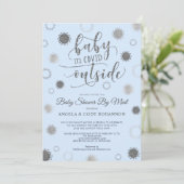 Babydusche von Mail BABY ITS COVID OUTSIDE Blue Einladung (Stehend Vorderseite)