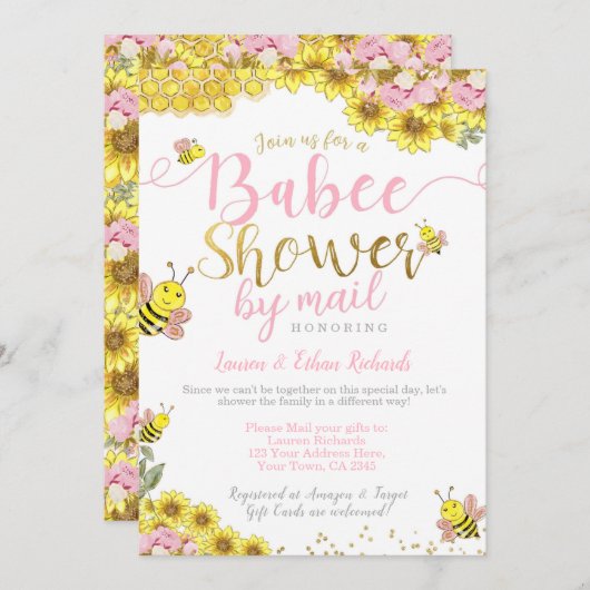 Babydusche von Mail Bee Einladung (Vorne/Hinten)