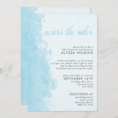 Babydusche von Mail Elegant Ink Wash Blue Einladung (Vorne/Hinten)