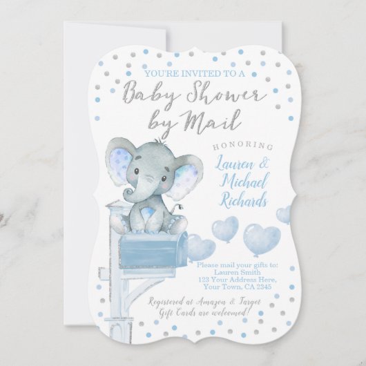 Babydusche von Mail Elephant Einladung (Vorderseite)