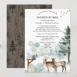 Babydusche von Mail Gender Neutral Woodland Bear Einladung
