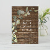 Babydusche von Mail Greenery Eucalyptus Einladung (Stehend Vorderseite)