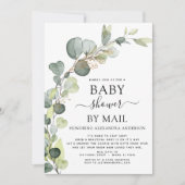 Babydusche von Mail Greenery Eucalyptus Einladung (Vorderseite)