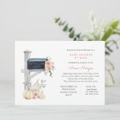 Babydusche von Mail Pink Floral Pumpkin in Mailbox Einladung (Stehend Vorderseite)