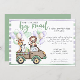 Babydusche von Mail Safari Truck und Niedlicher Ti Einladung