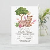 Babydusche von Mama und Baby Deer Forrest Animals Einladung (Stehend Vorderseite)