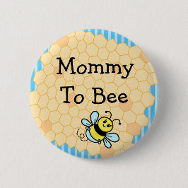 Babydusche von Mommy to Bee Blue und Gelb Honeycom Button