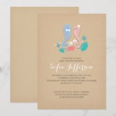 Babydusche von niedlichen Seepferden Einladung (Vorne/Hinten)