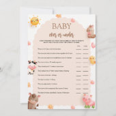 Babydusche von Nutztieren über oder unter der Spie Einladung (Vorderseite)