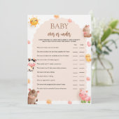 Babydusche von Nutztieren über oder unter der Spie Einladung (Stehend Vorderseite)