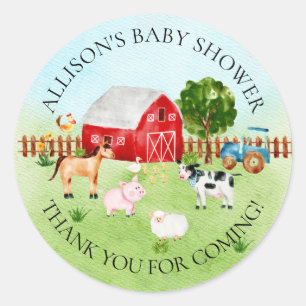 Babydusche von Stalltieren Danke, Aufkleber