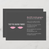 Babydusche von zwei Mädchen Einladung (Vorne/Hinten)