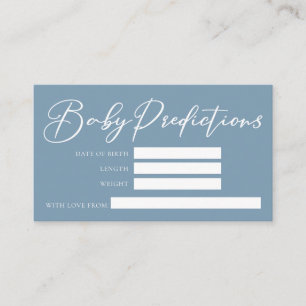 Babydusche Vorhersagen Ratschläge Dusty Blue Begleitkarte