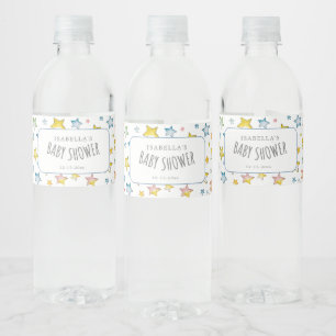 Babydusche Wasser Flasche Etikett für Mond und Sta