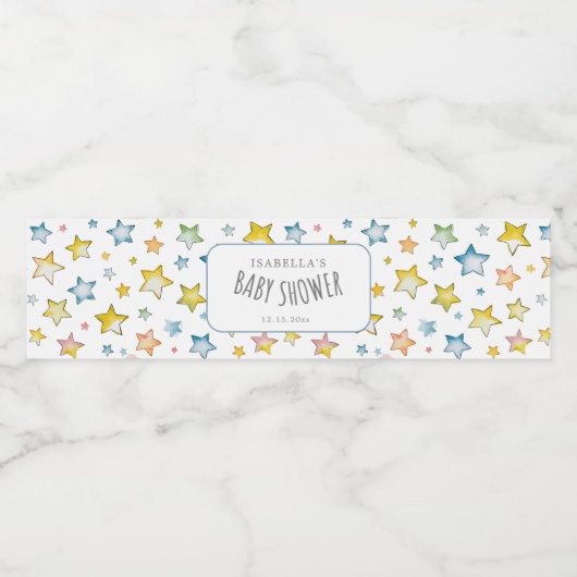 Babydusche Wasser Flasche Etikett für Mond und Sta (Einzelnes Label)