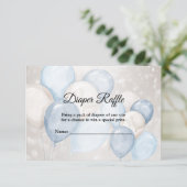 Babydusche Wasserfarbe Blau Weiße Balloons Party Begleitkarte (Stehend Vorderseite)
