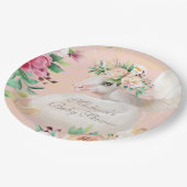 Babydusche Wasserfarbe Blumenzwiebeln Personalisie Pappteller (Schrägansicht)