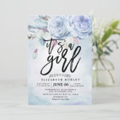 Babydusche Wasserfarbe Bohemische Blume und Federn Einladung (Stehend Vorderseite)