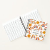 Babydusche Wasserfarbe Boho Regenbogen und Sonnens Notizblock (Innenseite)