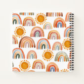 Babydusche Wasserfarbe Boho Regenbogen und Sonnens Notizblock (Rückseite)