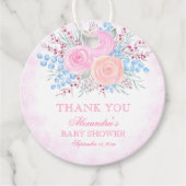 Babydusche Wasserfarbe Bouquet Pink Roses Geschenkanhänger (Vorderseite)