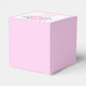 Babydusche Wasserfarbe Bouquet Pink Roses Girl Geschenkschachtel (Rückseite)