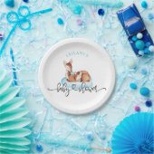 Babydusche Wasserfarbe Deer Blue Cloud Pappteller (Party)
