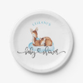 Babydusche Wasserfarbe Deer Blue Cloud Pappteller (Vorderseite)