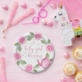 Babydusche Wasserfarbe Floral Baby Girl Braut Pappteller (Party)