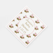 Babydusche Wasserfarbe Floral Boho Serviette (Ecke)