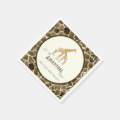 Babydusche Wasserfarbe Giraffe Mama und Baby Serviette (Ecke)