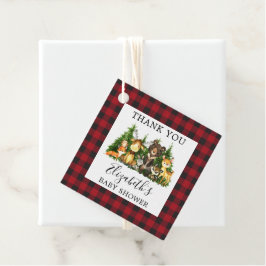 Babydusche Wasserfarbe Landtiere rustikal Geschenkanhänger