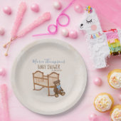 Babydusche Wasserfarbe Moderne Teddy Bären Wiege Pappteller (Party)