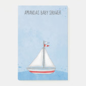 Babydusche Wasserfarbe Nautic Danke Niedlich Post-it Klebezettel (Vorderseite)