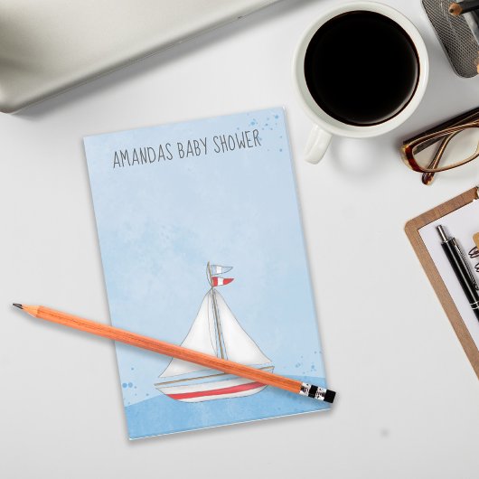 Babydusche Wasserfarbe Nautic Danke Niedlich Post-it Klebezettel