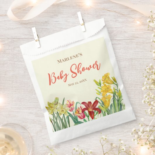 Babydusche Wasserfarbe Orangengelbe Frühlingssonne Geschenktütchen (Ausgeschnitten)