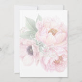 Babydusche Wasserfarbe Rosa Blume Einladung (Rückseite)