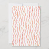 Babydusche Wasserfarbe Rosa Flamingo Leaf Streifen Einladung (Rückseite)