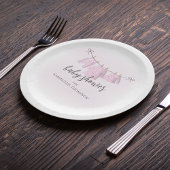 Babydusche Wasserfarbe Rosa Girl Clothesline Pappteller